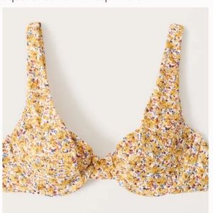 Abercrombie & Fitch Yellow Floral High Waisted Swim Set